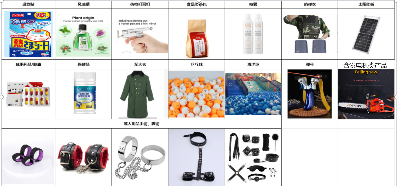 禁限售商品举例2