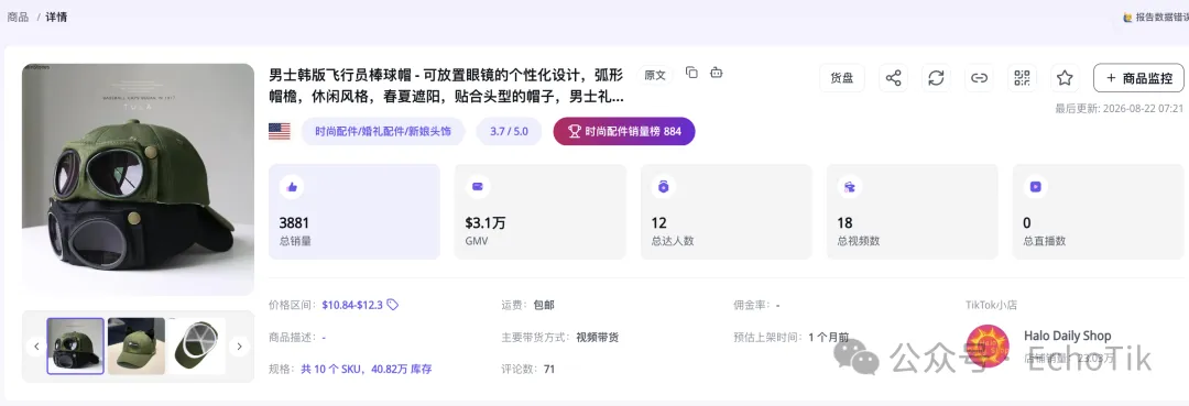 图片 610万播放、25万点赞!一款“帽子变墨镜”的神器,在TikTok杀疯了?