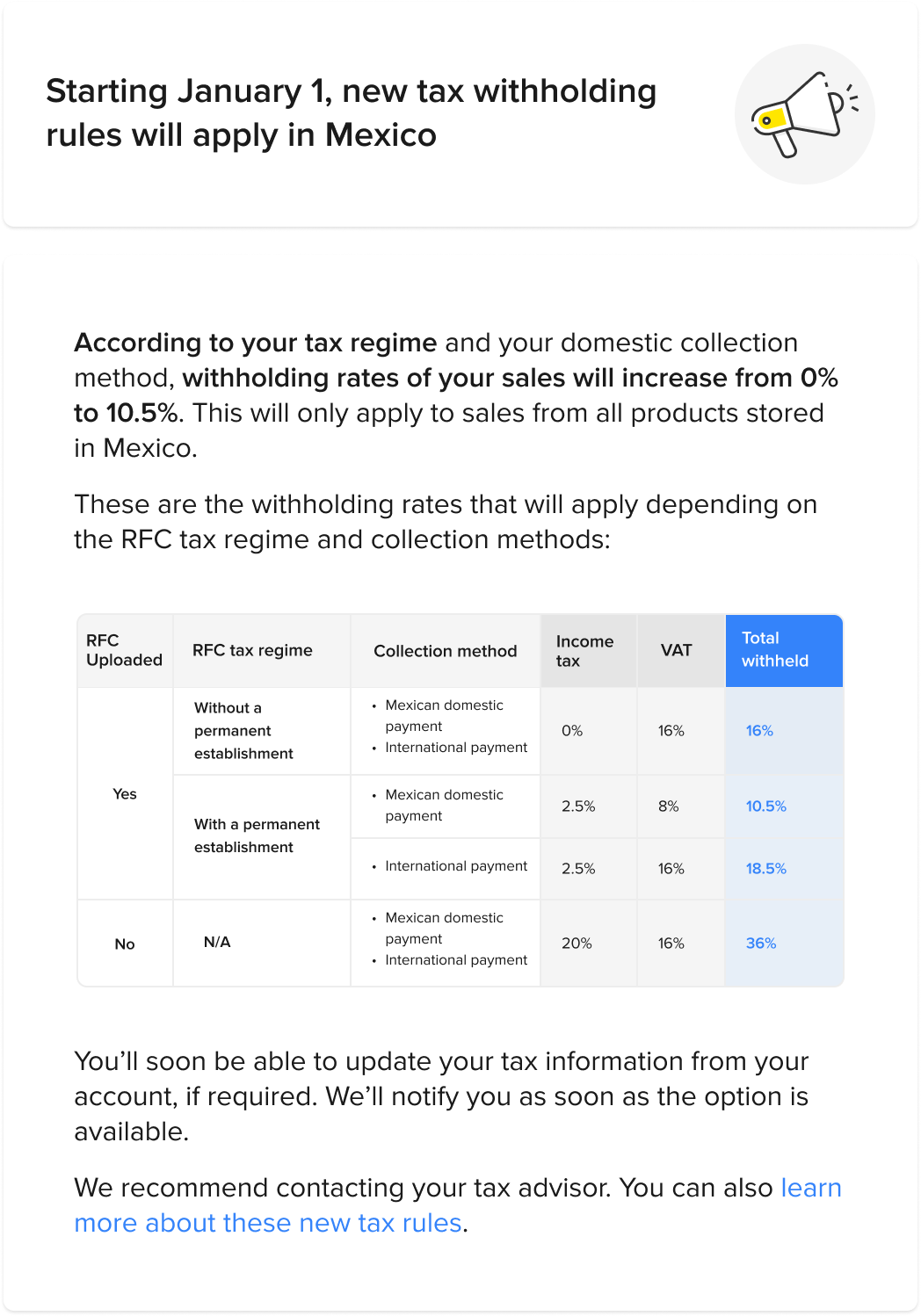图片 1月1日生效:美客多墨西哥站RFC税号上传倒计时与36%预扣风险预警