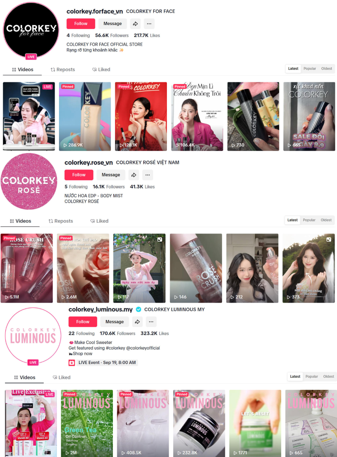 国货美妆出海标杆：Colorkey越南5个月登顶TikTok全品类榜首，月GMV破百万美元