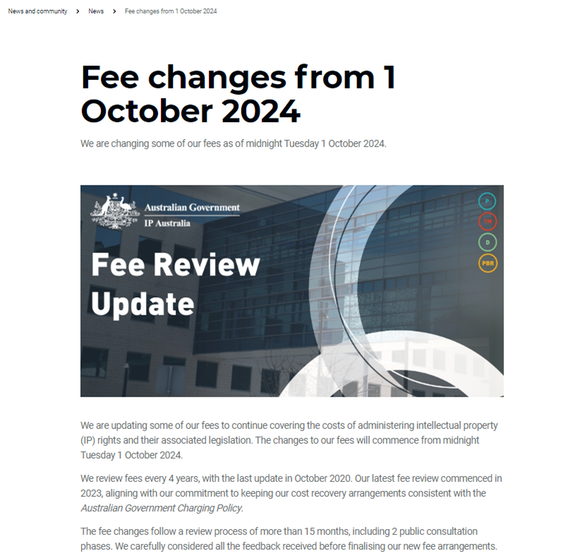 10月1日起生效!澳大利亚宣布将调整商标、专利官费