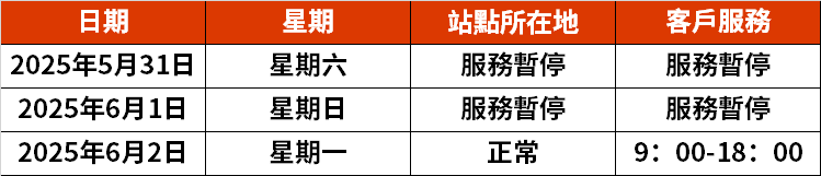 eBay：SpeedPAK端午节假期服务时间调整
