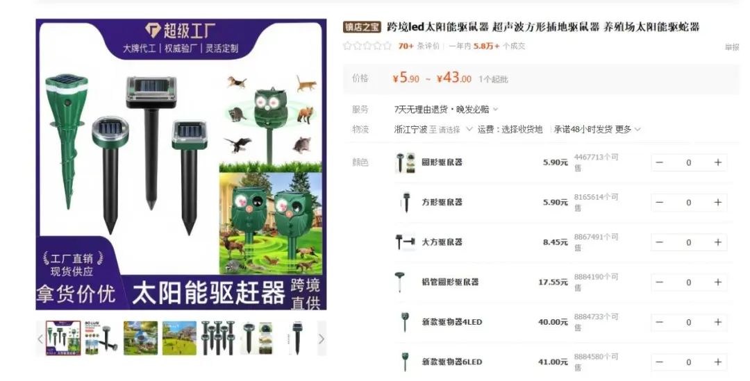40美元驱鼠器月销849单！太阳能猫头鹰造型产品利润率超60%