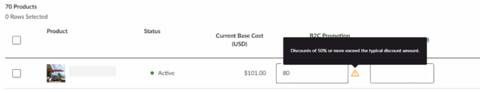 Wayfair提报价格示例