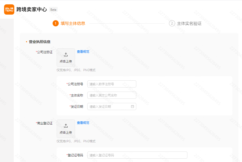 Temu半托管香港主体信息填写