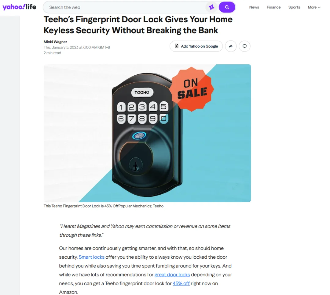 海外爆款月销5000+，更懂用户的智能门锁稳居亚马逊BS榜