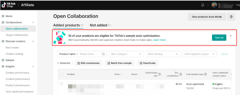 TikTok Shop自动优化样品是什么?自动优化样品的使用条件、开通流程一文详解