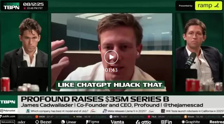 Profound CEO James Cadwallader接连登上《炉边谈话》等财经节目 GEO爆火凭什么?拆解GEO爆火底层逻辑!