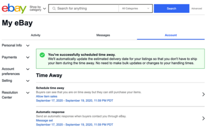 eBay怎么开启假期模式?eBay休假模式(Time Away)设置教程