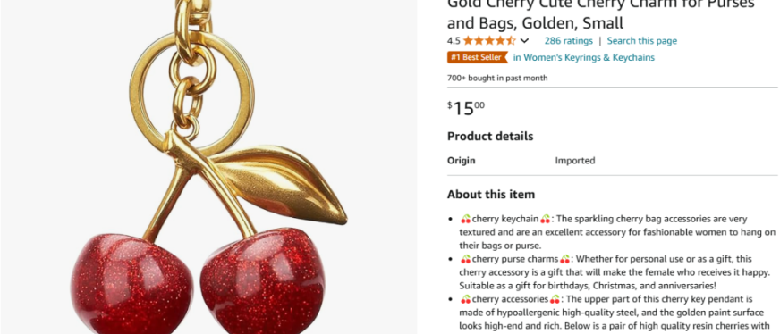 2024.11.15亚马逊选品推荐（仅供参考）：钥匙扣挂件