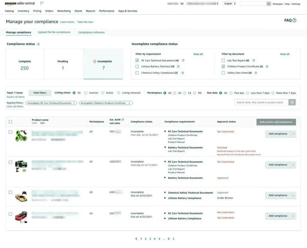 亚马逊美国加拿大站点玩具合规政策更新，请尽快提交合规文件避免下架！