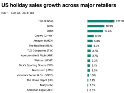 2024假日季消费报告：TikTok Shop、Shein和Temu脱颖而出