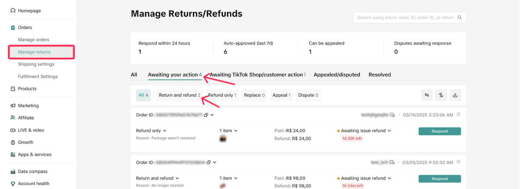 TikTok Shop印尼售后请求全攻略:仅退款/退货和退款/重新发货/货物交换4种售后方式处理流程详解