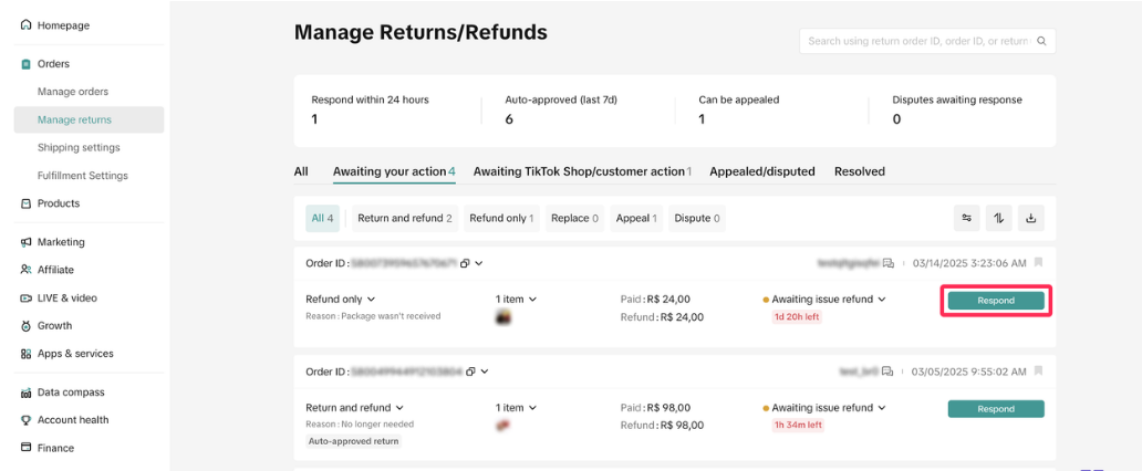 TikTok Shop印尼售后请求全攻略:仅退款/退货和退款/重新发货/货物交换4种售后方式处理流程详解
