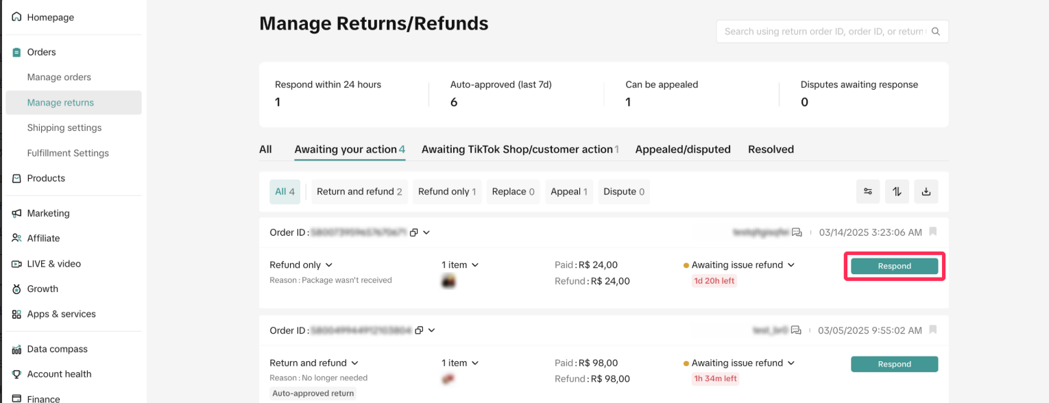 TikTok Shop印尼售后请求全攻略:仅退款/退货和退款/重新发货/货物交换4种售后方式处理流程详解