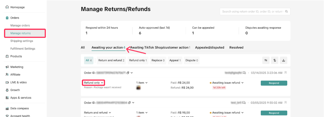 TikTok Shop印尼售后请求全攻略:仅退款/退货和退款/重新发货/货物交换4种售后方式处理流程详解