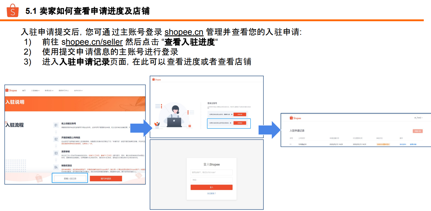 卖家如何查看申请进度及店铺