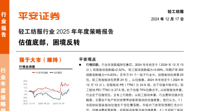 轻工纺服行业2025 年年度策略报告