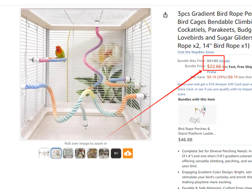 2025.02.24亚马逊选品推荐（仅供参考）：鹦鹉秋千绳