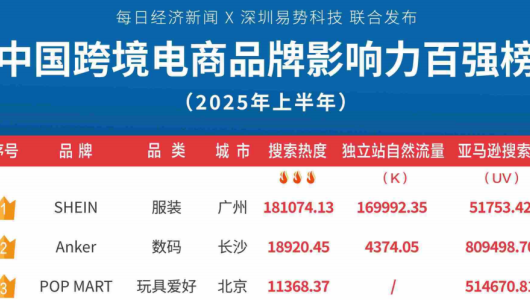 2025上半年中国跨境电商品牌影响力百强榜