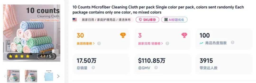 销量环比增长846.58%！一块布，在TikTok美区卖爆了