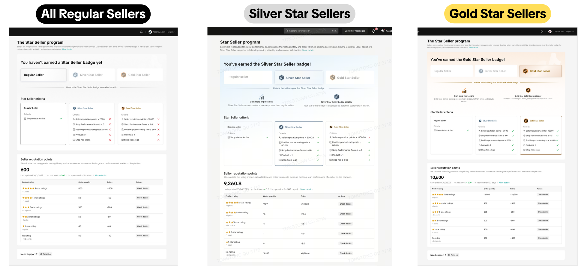 金银星级商家页面展示示例 TikTok Shop金、银星级商家计划怎么加入?金、银星级商家计划是什么?