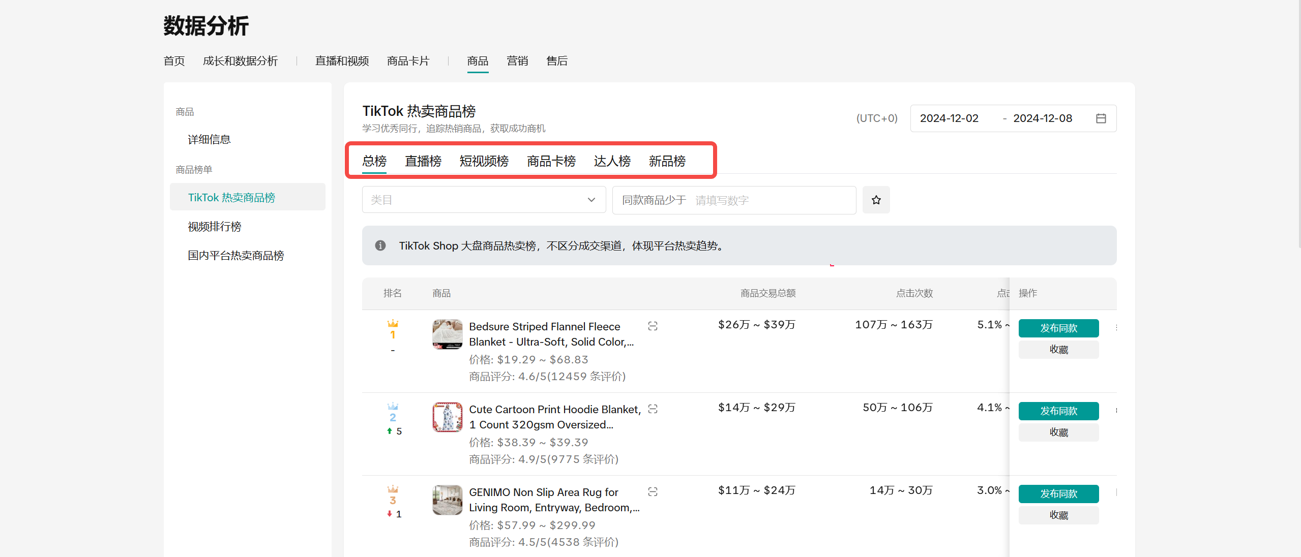查看商品榜单 TikTok Shop发布同款功能在哪?哪些情况可以用发布同款功能?