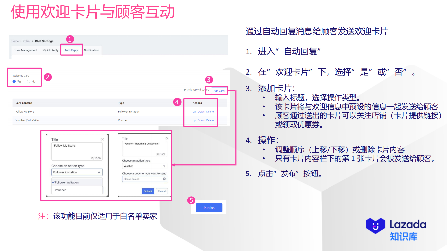 使用欢迎卡片与顾客互动