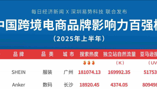 2025上半年中国跨境电商品牌影响力百强榜