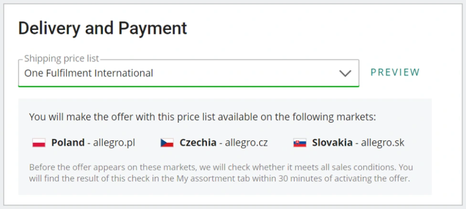 如何上架和编辑Allegro官方仓One Fulfillment服务里的offer？