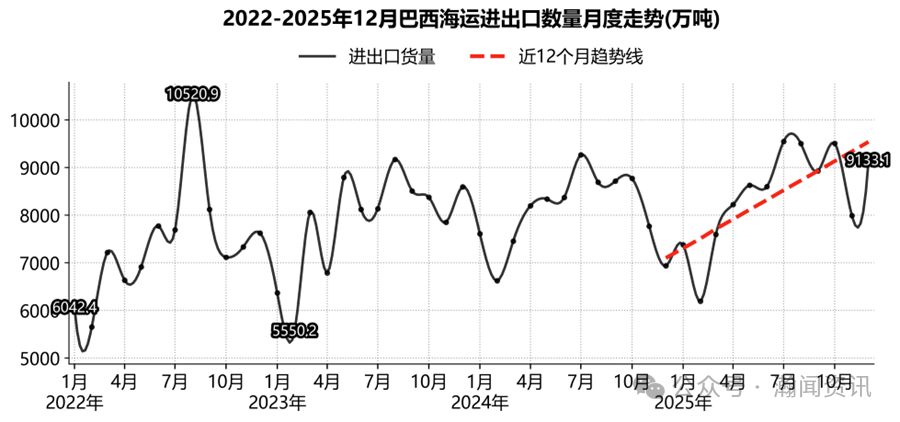 2025巴西国际货物运输与口岸吞吐量监测报告（海运及海港）