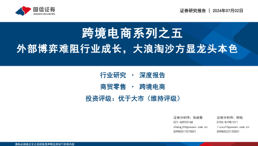 跨境电商系列之五 外部博弈难阻行业成长，大浪淘沙方显龙头本色