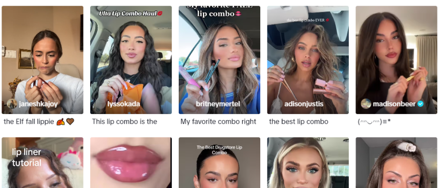 【本周TT美国话题趋势】#lipcombo唇妆组合成为本周热销焦点！