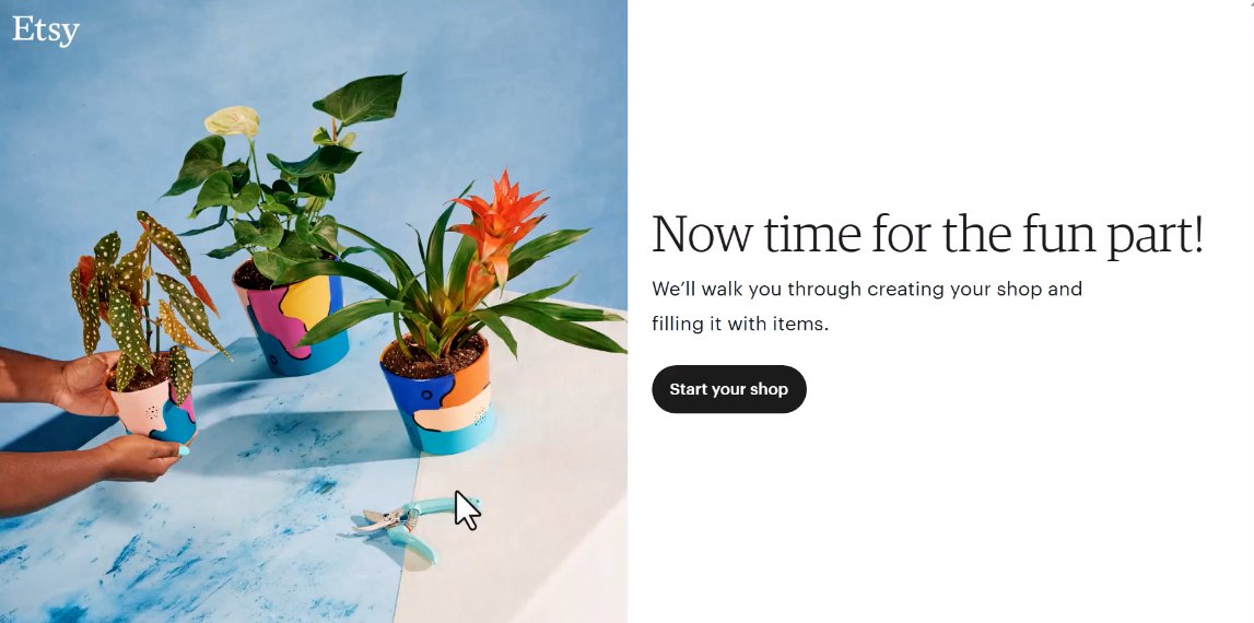 点击“Start your shop”