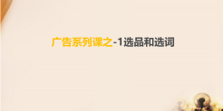 广告系列课之-1选品和选词